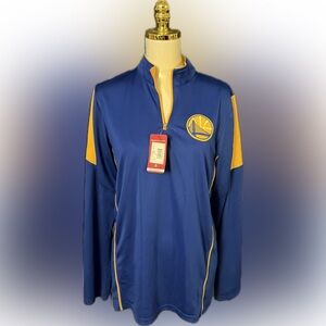 💙💛 NBA Golden State Warriors Quarter Zip Basketball Track Jacket Shirt — XL NWT